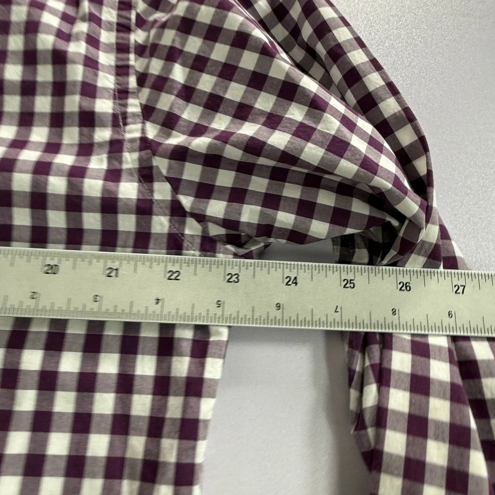 Untuckit Shirt‎ Mens Large Purple Button Up Long Sleeve Gingham Check Casual